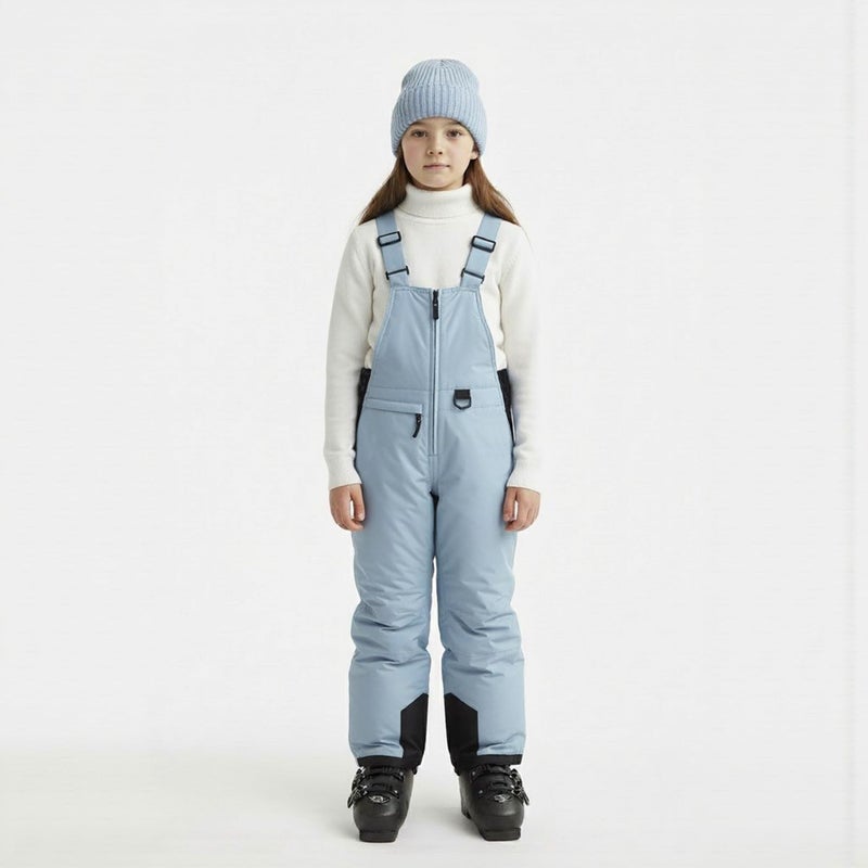 Arctic Quest Boys Girls Unisex Classic Ski & Snow Bib Overall Winter Snowsuit Water-Resistant Windproof Outdoor Rain Bib, Blue Fog, 14-16 - Image 1