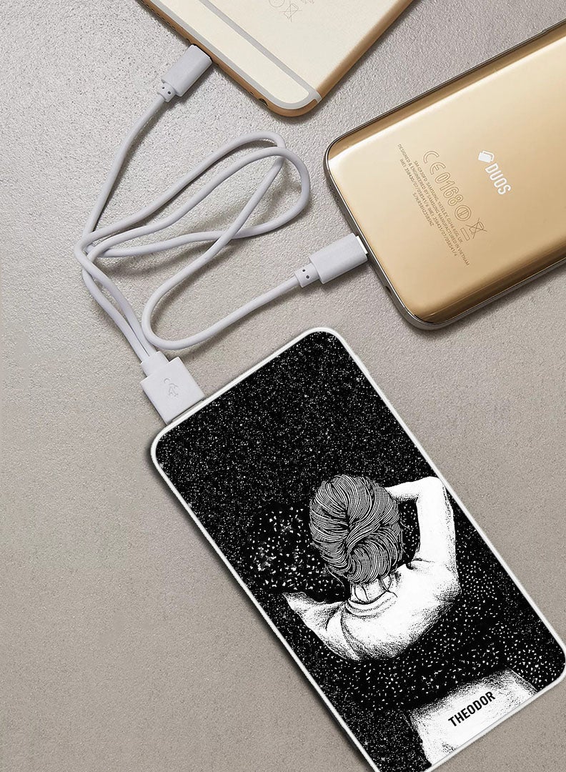 Theodor 10,000 mAh Super Fast Charging Ultra Compact Power Bank with Quick Charge & Power Delivery, Portable Charger For iPhone and Android Night Imagination Of Girl - Image 2