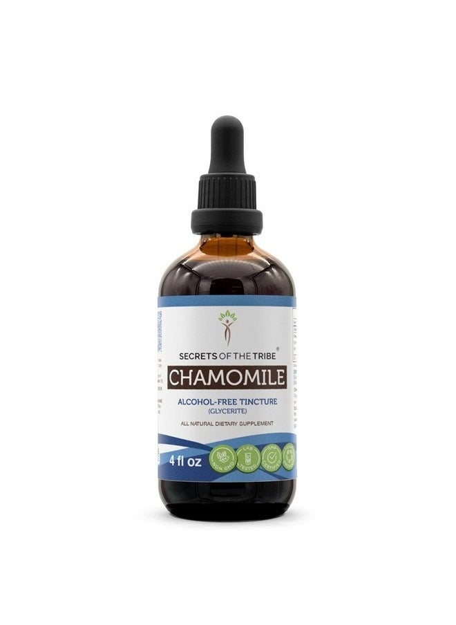 Secrets of the Tribe - Chamomile Tincture Alcohol-Free Extract, Chamomile Matricaria Recutita Healthy Digestion/Soothing and Calming Properties 4 OZ - Image 1