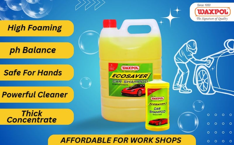 Waxpol شامبو واكس بول إيكوسيفر لغسل السيارات والدراجات - 20 لتر لغسل الرغوة، آمن على الطلاء، قوي على الأوساخ متوازن الرقم الهيدروجيني وخالي من الرواسب - Image 4