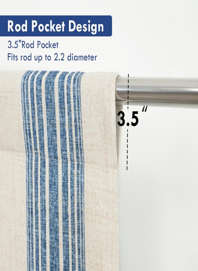 DriftAway Chris Vertical Striped Pattern Blackout Room Darkening Thermal Insulated Tie Up Adjustable Balloon Rod Pocket Curtain for Small Window 39 Inch by 55 Inch Jean Navy - Image 5