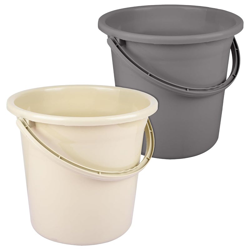 Kuber Industries Bucket Plastic Bucket for Bathroom Strong Bathroom Bucket Bucket for Bathing Water Storage Bucket Bathroom Bucket Plain Bucket 18 LTR Pack of 2 Multi - Image 1