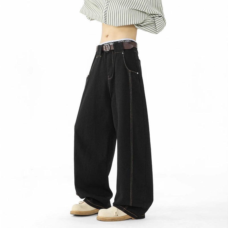 Unisex Classic Denim Jeans Loose Fit Daily Outdoor Wear - Image 5