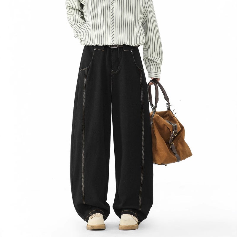 Unisex Classic Denim Jeans Loose Fit Daily Outdoor Wear - Image 3