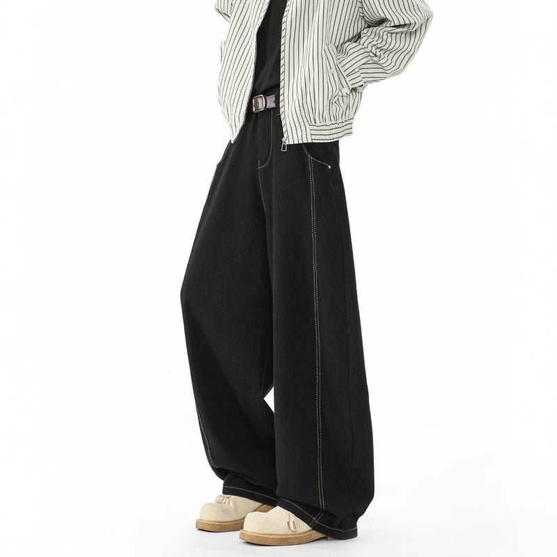 Unisex Classic Denim Jeans Loose Fit Daily Outdoor Wear - Image 1