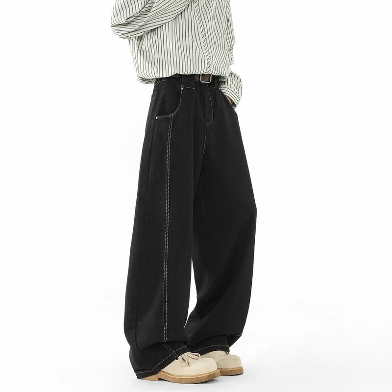Unisex Classic Denim Jeans Loose Fit Daily Outdoor Wear - Image 2
