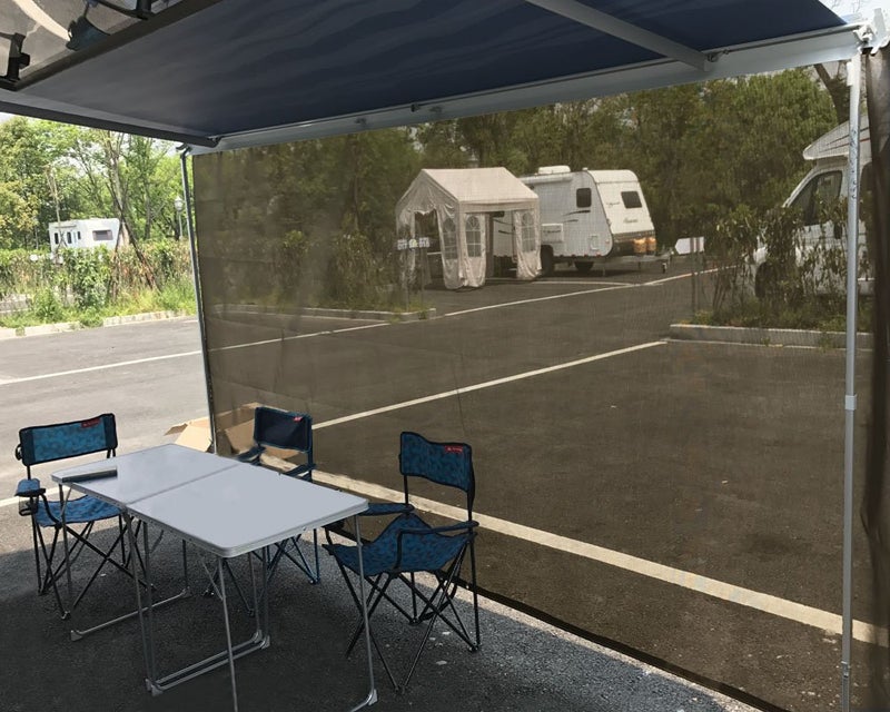 Tentproinc RV Awning Sun Shade Screen 6' X 10' 3'' (Fit for 11' Awning) Mesh Sunshade for RV Awning Sunscreen Motorhome Camping Trailer Awning Screenshade Block UV Glare - 3 Year Warranty (Brown) - Image 2