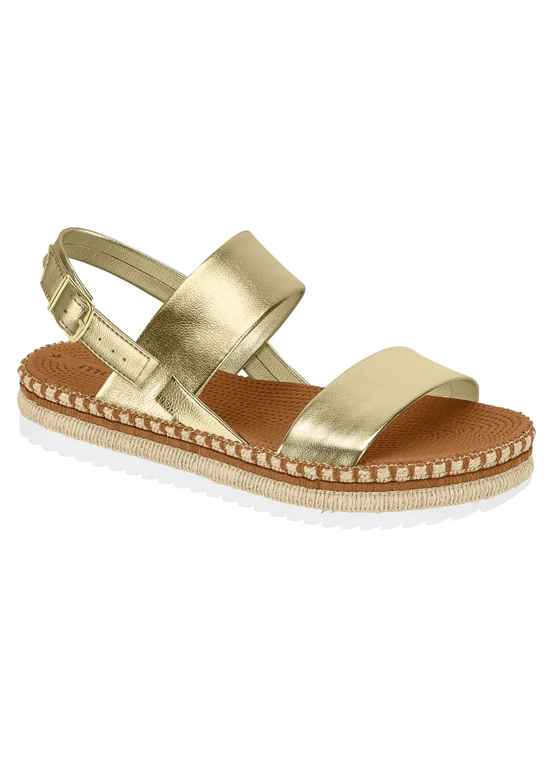 موليكا Moleca Ladies Sandals With Back Strap Gold | Made In Brazil