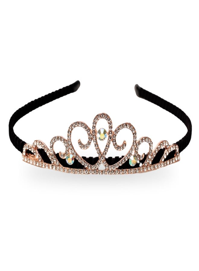 رابيدز فلو ربطات شعر رابيدز فلو كراون من الفولاذ المقوى مرصعة بالأحجار للبنات والأطفال (07) ذهبي - Image 1