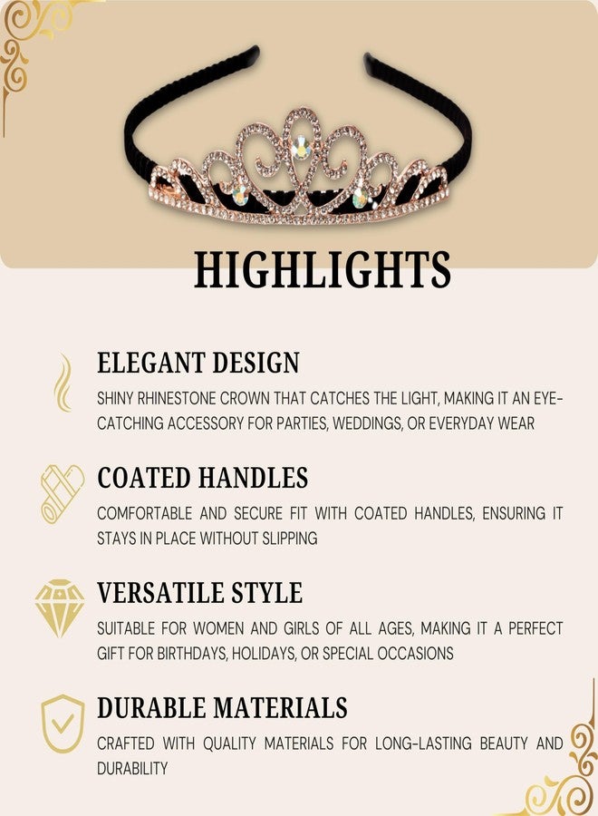 رابيدز فلو ربطات شعر رابيدز فلو كراون من الفولاذ المقوى مرصعة بالأحجار للبنات والأطفال (07) ذهبي - Image 5