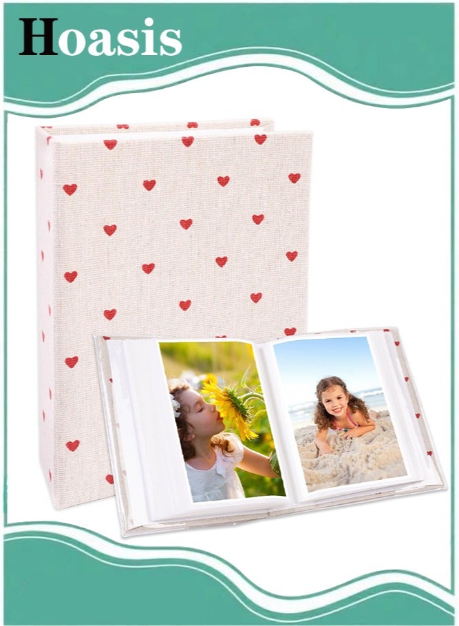 Hoasis 1-Piece Heart-Shaped Photo Album, 50-Page 100 Photos 6*6 inch Press Design Memory Book for Family, Friends, and Couples, 18*14*5cm - Image 1