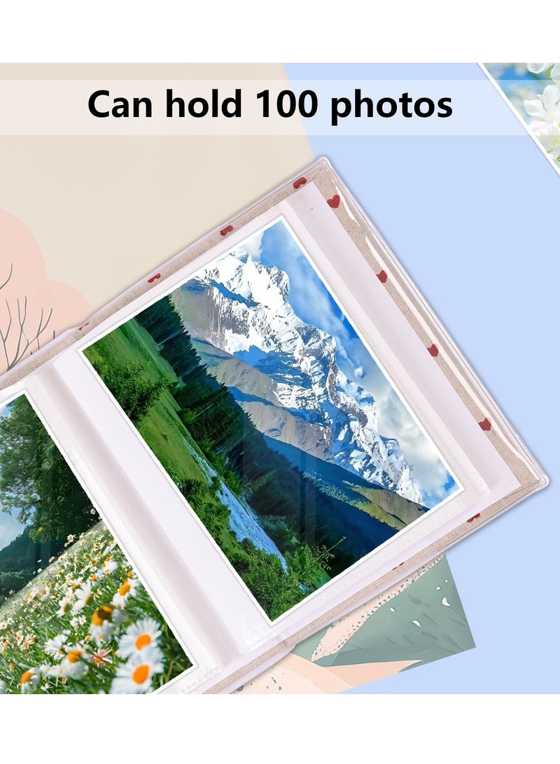 Hoasis 1-Piece Heart-Shaped Photo Album, 50-Page 100 Photos 6*6 inch Press Design Memory Book for Family, Friends, and Couples, 18*14*5cm - Image 3