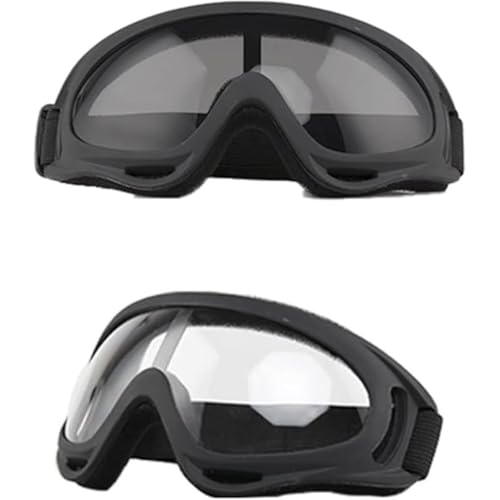 TAZLYN Bike Riding bike Motorcycle Riding Goggles helmet for bike Bike eye protection glasses for men women With Transparent Goggles Adjustable Strap Compatibility Bike Riding Goggles (PACK 1) Black - Image 1
