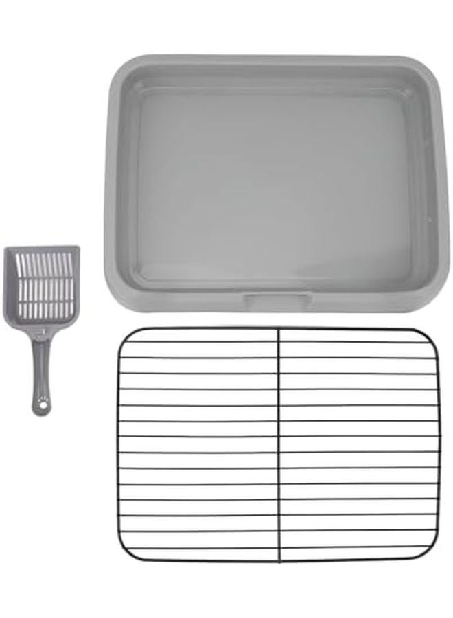 صينية تواليت للكلاب الصغيرة والمتوسطة مع إطار شبكي قابل للإزالة حامل وسادة تدريب الجراء على التبول - Image 2