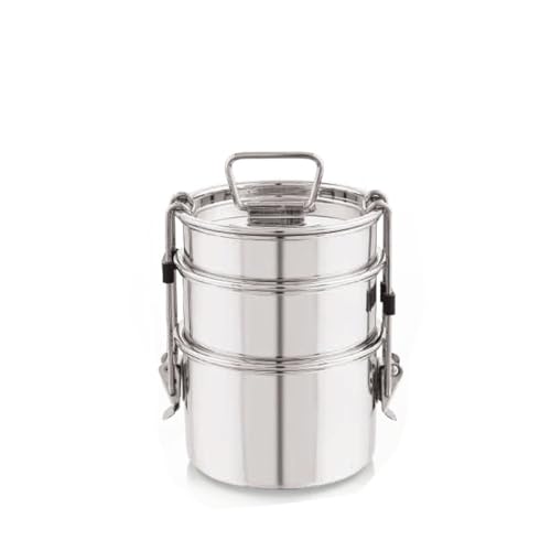 PDDFALCON Royal Lunch Box Stainless Steel Lunch Box Set,100% Leak-Proof, BIS Certified, Jindal Seal & Made in India, Airtight with Lids,Ideal for Office & School (Royal Super 1300ml) - Image 1