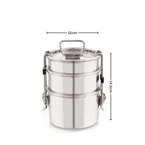 PDDFALCON Royal Lunch Box Stainless Steel Lunch Box Set,100% Leak-Proof, BIS Certified, Jindal Seal & Made in India, Airtight with Lids,Ideal for Office & School (Royal Super 1300ml) - Image 2
