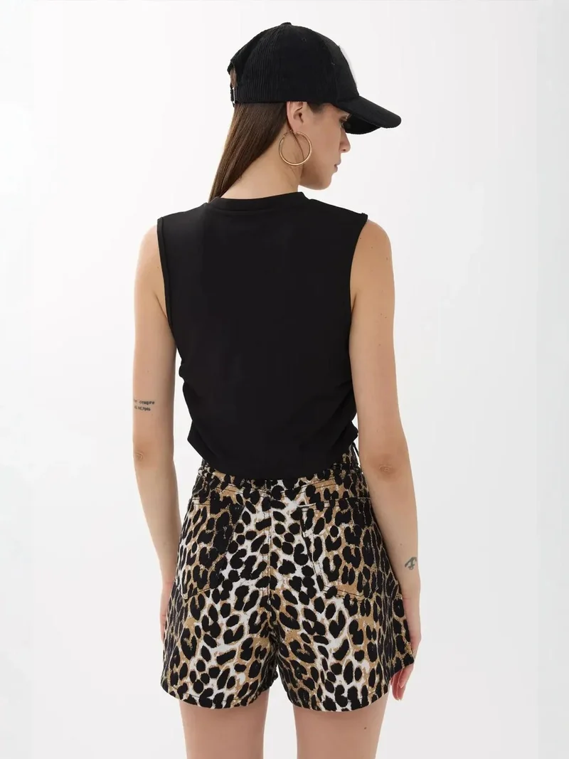 HICCUP Black Solid Ruched-Detail Blouse for Women | Best Price UAE