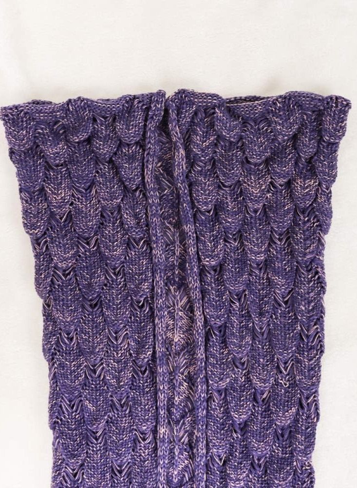 Gerenic Mermaid Tail Blanket, Hand Crochet Mermaid Blanket, Soft Comfy Blanket for Girls - Image 5