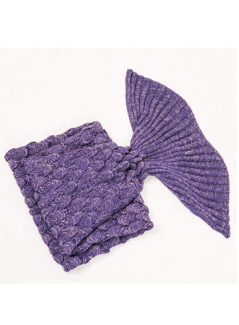 Gerenic Mermaid Tail Blanket, Hand Crochet Mermaid Blanket, Soft Comfy Blanket for Girls - Image 2