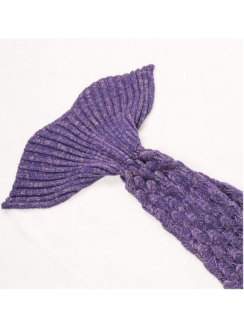 Gerenic Mermaid Tail Blanket, Hand Crochet Mermaid Blanket, Soft Comfy Blanket for Girls - Image 4