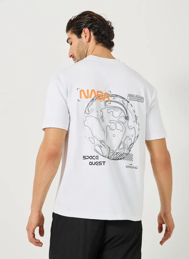 Styli Styli Regular Fit Minimal Print Scuba T-Shirt