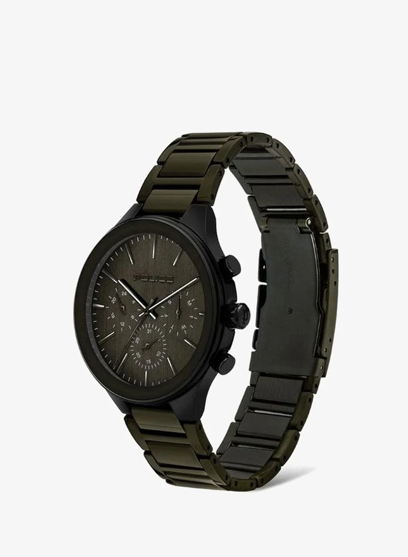 بوليس Gifford Black Dial Black Stainless Steel Bracelet Analog Watch for Men 50mm