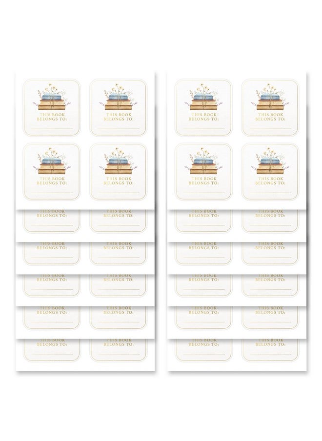 Mobius Floral Book Design This Book Belongs To Stickers Book Plates Labels 2 X 2 Inch Gold Foil 60Pcs Stickers For Book Name Stickers And Book Labels  - Image 2