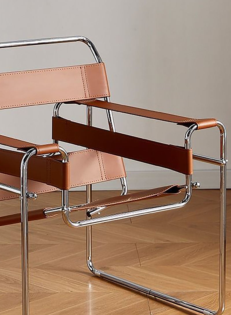 Merry Moments B3 كرسي واسيلي كرسي حديث لهجة كرسي جلدي كرسي منجد كرسي صالة كرسي أريكة كرسي طعام كرسي مكياج لغرفة النوم وغرفة المعيشة وتناول الطعام بالتجزئة بني H83xW72xL79 سم - Image 5