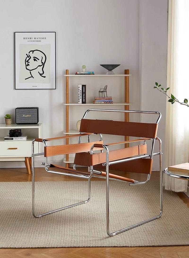 Merry Moments B3 كرسي واسيلي كرسي حديث لهجة كرسي جلدي كرسي منجد كرسي صالة كرسي أريكة كرسي طعام كرسي مكياج لغرفة النوم وغرفة المعيشة وتناول الطعام بالتجزئة بني H83xW72xL79 سم - Image 3