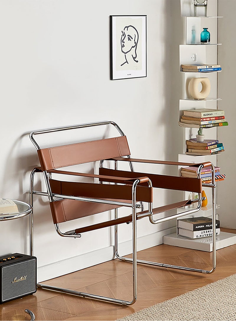 Merry Moments B3 كرسي واسيلي كرسي حديث لهجة كرسي جلدي كرسي منجد كرسي صالة كرسي أريكة كرسي طعام كرسي مكياج لغرفة النوم وغرفة المعيشة وتناول الطعام بالتجزئة بني H83xW72xL79 سم - Image 4