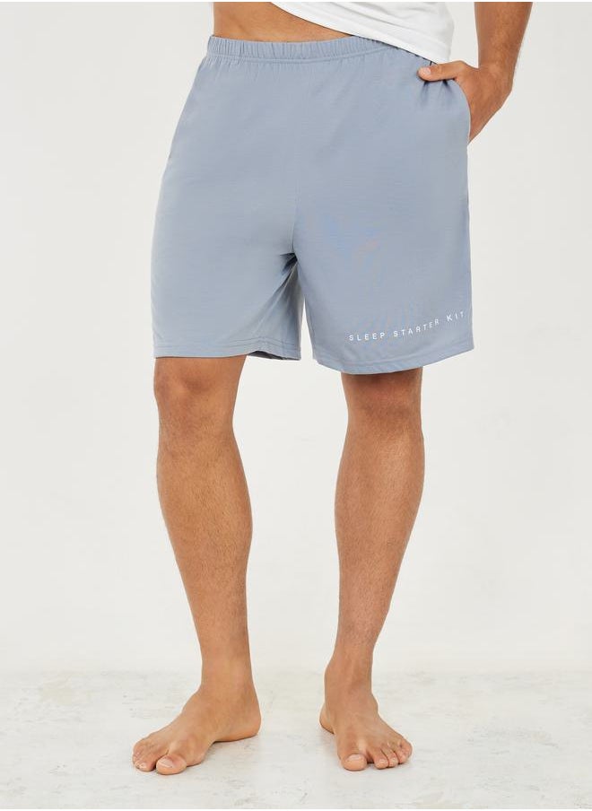 Styli - Graphic Print T-Shirt & Shorts Sleepwear Set - Image 1