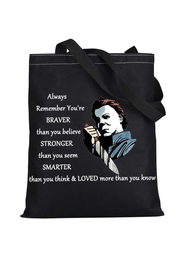 LEVLO Michael Myers Cosmetic Make Up Bag Horror Movie Fans Gift You'Re Braver Stronger Smarter Than You Think Makeup Zipper Pouch Bag For Friend Family, Michael Myers BT, Cosmetic Bag - Image 1