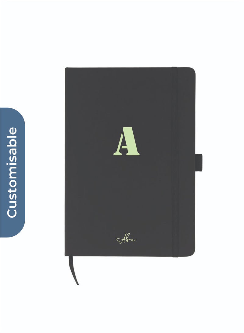 giftology Personalised JURSI - Giftology A5 PU Notebook with Pen Loop - Black - Image 2