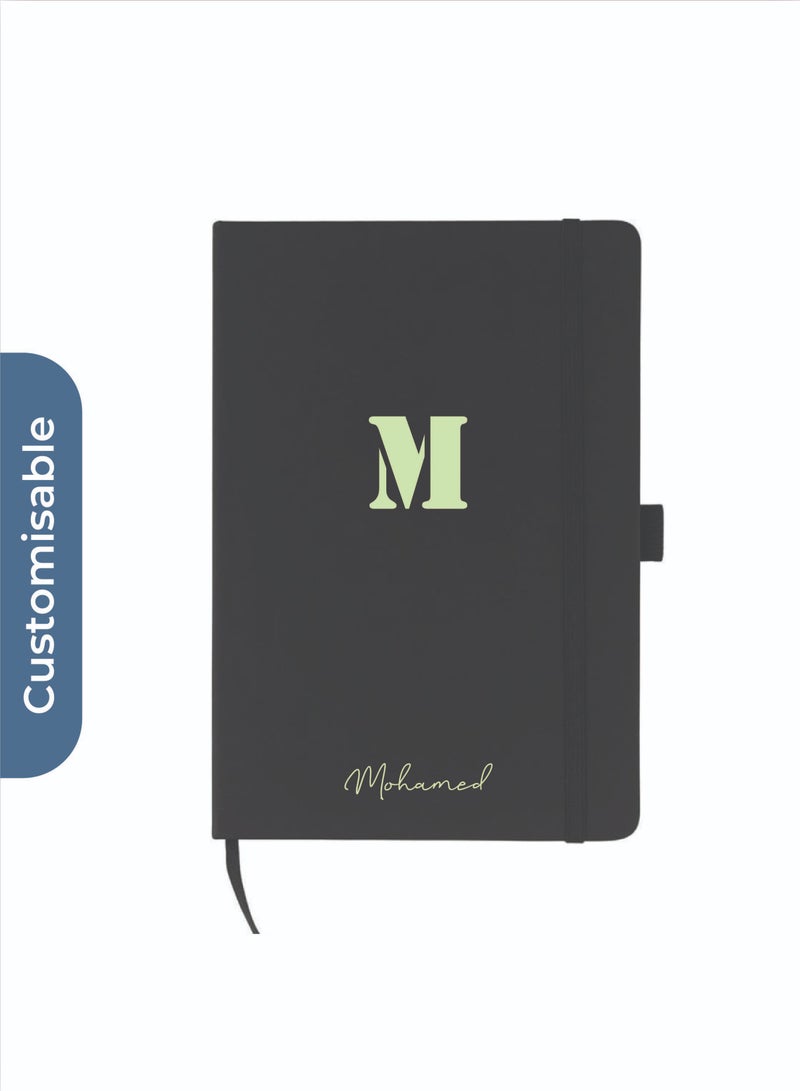 giftology Personalised JURSI - Giftology A5 PU Notebook with Pen Loop - Black - Image 3