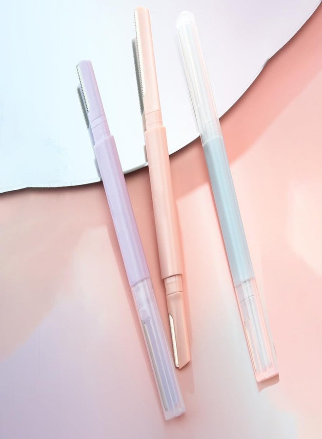 ZEELPETAL Dermaplaning Tool 3 set,Eyebrow Razor for Women Face Dermaplane Shaving Tool,Face Razor for Peach Fuzz and Hair Removal (Double-Headed 3PCS) (MULTICOLOR) - Image 3