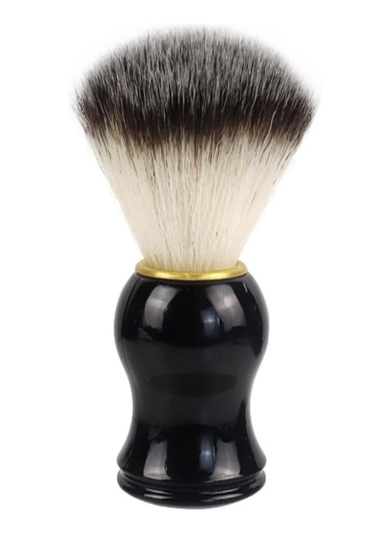 فرشاة حلاقة مصنوعة يدويا مقبض من بلاستيك ABS اسود اداة صالون شعر احترافية فاخرة للرجال يمكن استخدامها مع ماكينة امنة وشفرة مستقيمة وأداة الحلاقة - Image 1