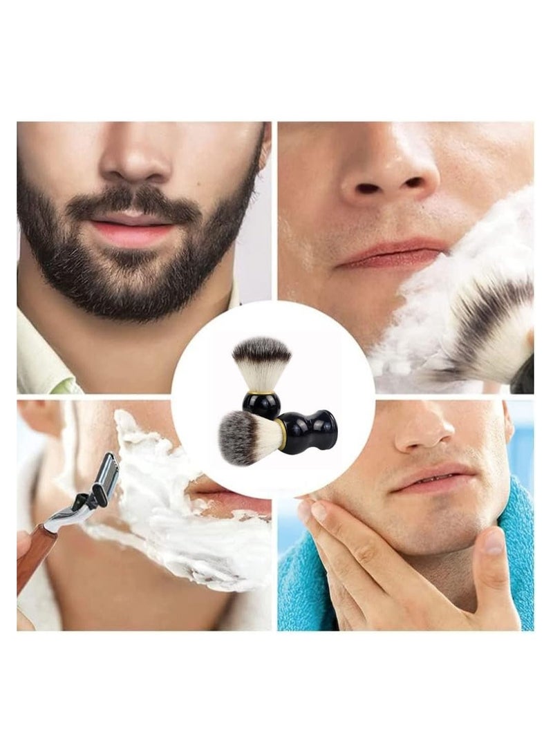 فرشاة حلاقة مصنوعة يدويا مقبض من بلاستيك ABS اسود اداة صالون شعر احترافية فاخرة للرجال يمكن استخدامها مع ماكينة امنة وشفرة مستقيمة وأداة الحلاقة - Image 2