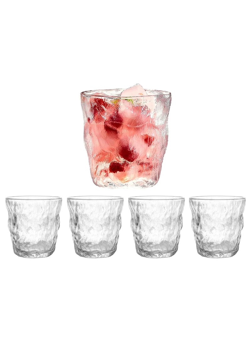 300 ml Glass Cup Set | 4-Piece Set with Frosted Design and Thick Heat-Resistant Glass - Coffee and Cold Beverage Cups | Perfect Gift Set for Family and Friends  - Image 1