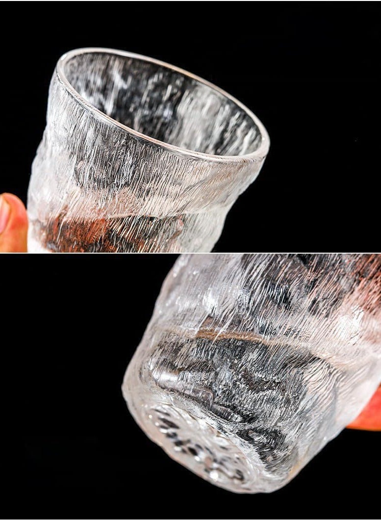300 ml Glass Cup Set | 4-Piece Set with Frosted Design and Thick Heat-Resistant Glass - Coffee and Cold Beverage Cups | Perfect Gift Set for Family and Friends  - Image 4