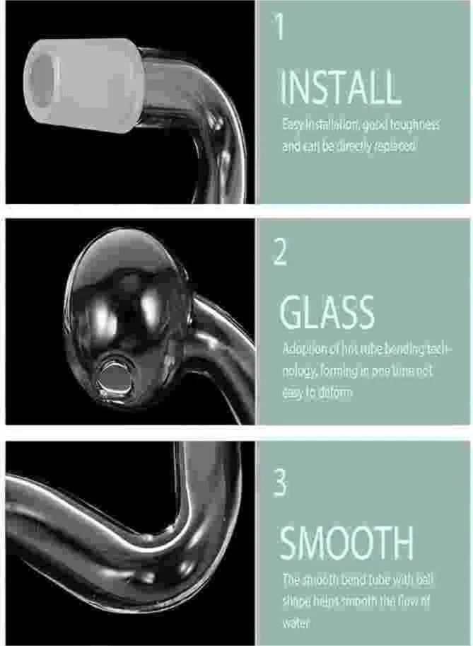 6 قطعة 14mm نافورة زجاجية واضحة تدفق أنابيب فلتر الحوض أنابيب للحوض زرعت خزان الأسماك