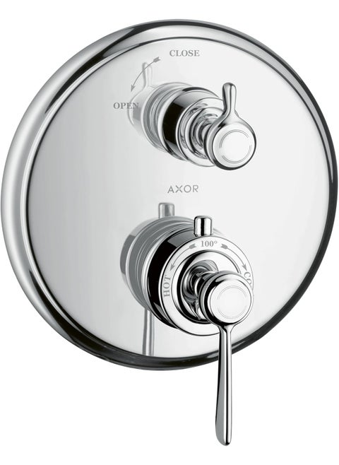 AXOR Montreux Classic Timeless Volume and Auto Temperature Control 2Handle 7inch Wide Thermostatic Shower Trim for Roughin Valve in Chrome 16801001