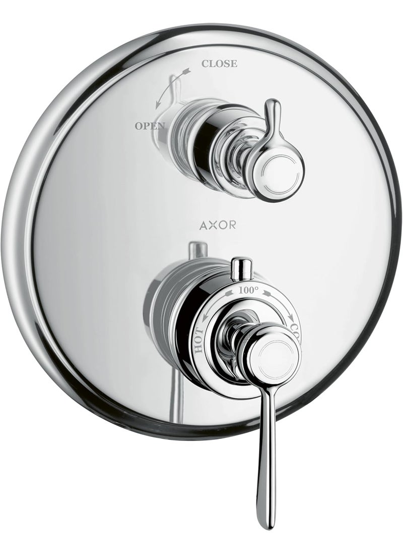 AXOR AXOR Montreux Classic Timeless Volume and Auto Temperature Control 2Handle 7inch Wide Thermostatic Shower Trim for Roughin Valve in Chrome 16801001 