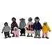 HYSTYLE 7 Pack Wooden Doll House Family Dollhouse Dolls Family Pretend Play Figures Family Role Play Pretend Play Mini People Figures African American - Image 2