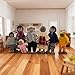 HYSTYLE 7 Pack Wooden Doll House Family Dollhouse Dolls Family Pretend Play Figures Family Role Play Pretend Play Mini People Figures African American - Image 4