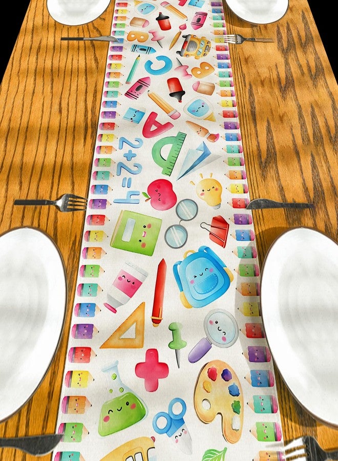 Yarcooly Back to School Decorations First Day of School Table Runner Welcome Back to School Table Runner School Bus Welcome Back to School Apple Decorations for School Classroom - Image 5