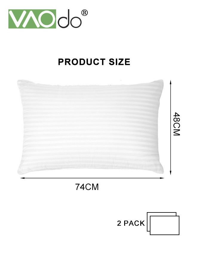 VAOdo - 2 Pack  Hotel Collection  Bed Pillows  for Sleeping  Queen Size Pillows  for Side and Back Sleepers Super Soft Down Alternative Microfiber Filled Pillows  48*74CM - Image 1