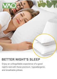 VAOdo 2 Pack  Hotel Collection  Bed Pillows  for Sleeping  Queen Size Pillows  for Side and Back Sleepers Super Soft Down Alternative Microfiber Filled Pillows  48*74CM  - Image 3