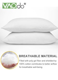 VAOdo 2 Pack  Hotel Collection  Bed Pillows  for Sleeping  Queen Size Pillows  for Side and Back Sleepers Super Soft Down Alternative Microfiber Filled Pillows  48*74CM  - Image 4