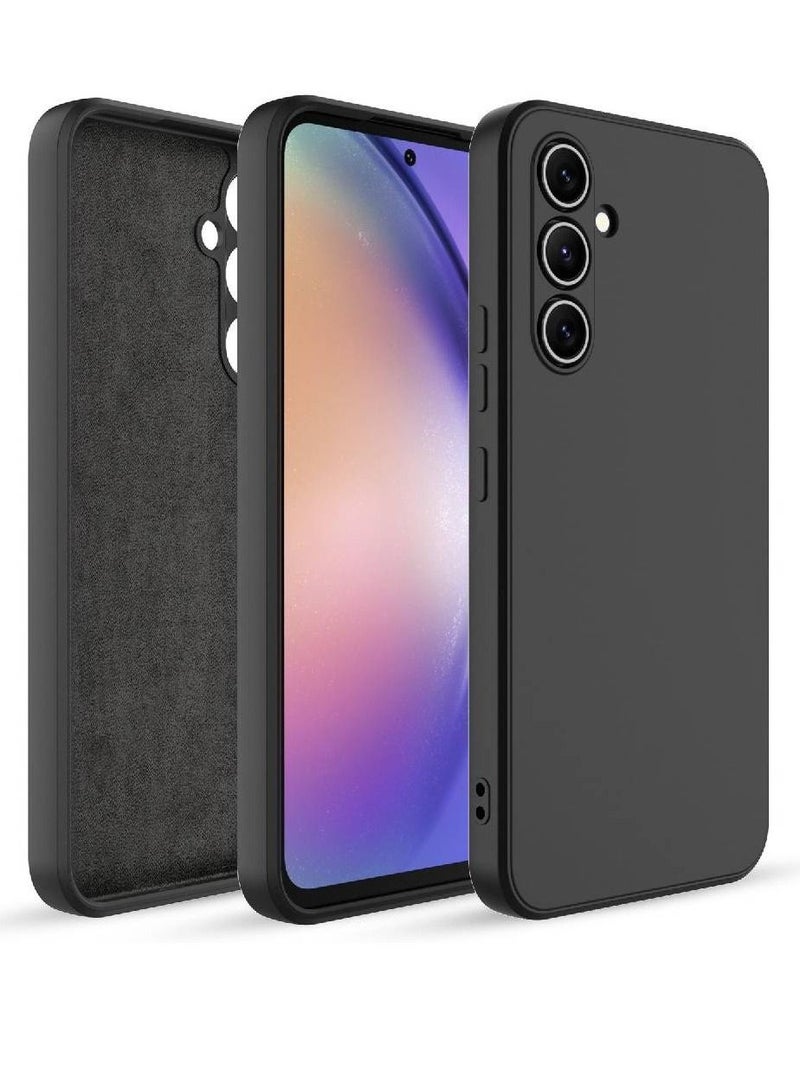 Olliwon Protective Shockproof Liquid Silicone Gel Rubber Soft TPU Back Case Cover For Samsung Galaxy A54 5G Black - Image 3