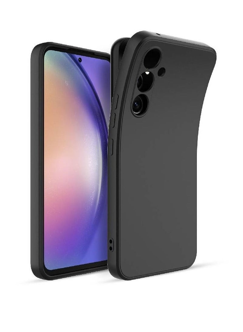 Olliwon Protective Shockproof Liquid Silicone Gel Rubber Soft TPU Back Case Cover For Samsung Galaxy A54 5G Black - Image 2